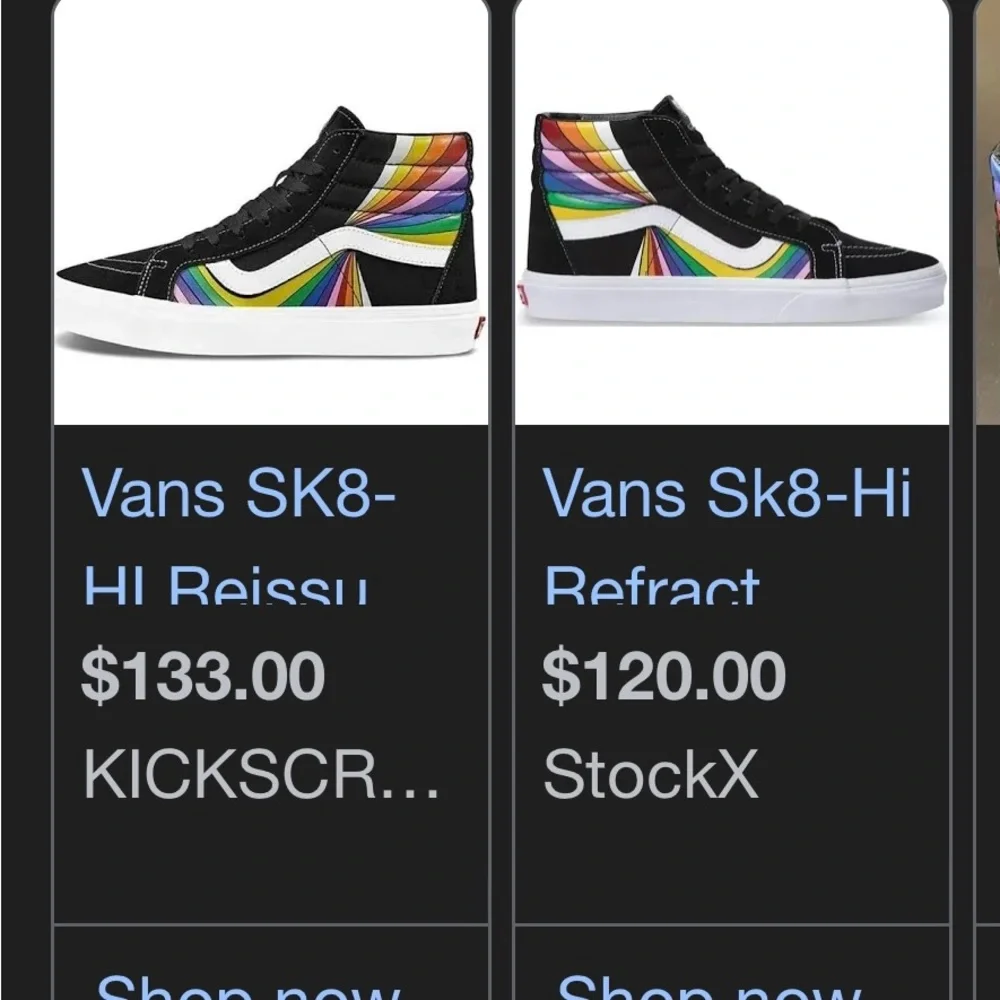 Vans SK8-Hi Reissue (Refract) Black / True White/Multicolor Mens 9 / Women 10.5 - Picture 6 of 6